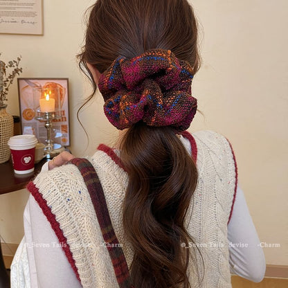 Hair Plaid Scrunchie
