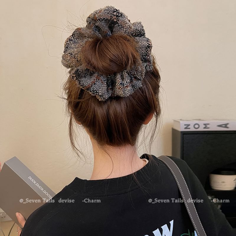 Hair Plaid Scrunchie