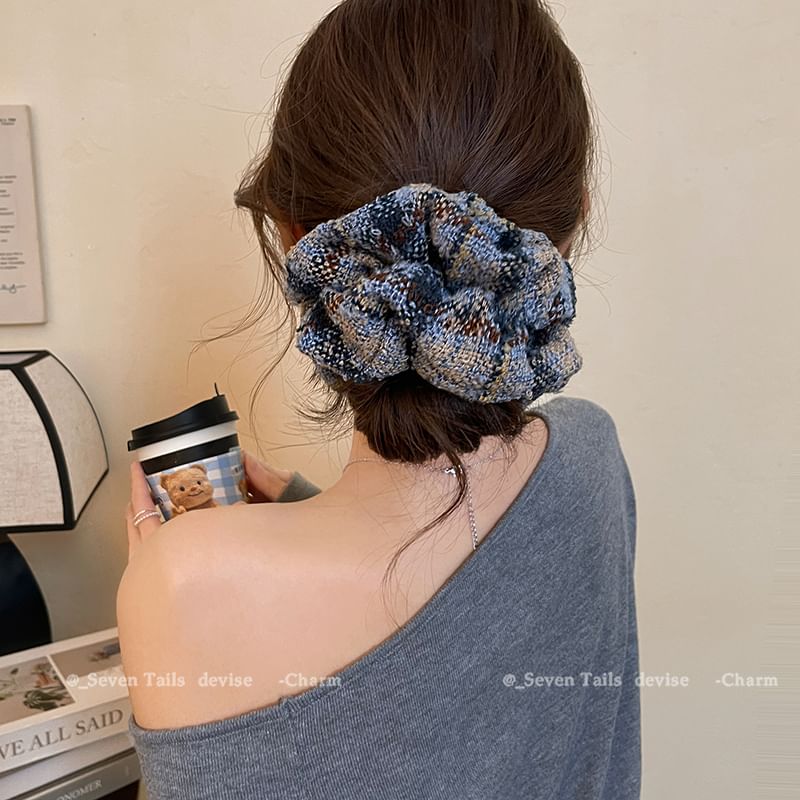 Hair Plaid Scrunchie
