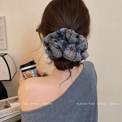 Hair Plaid Scrunchie