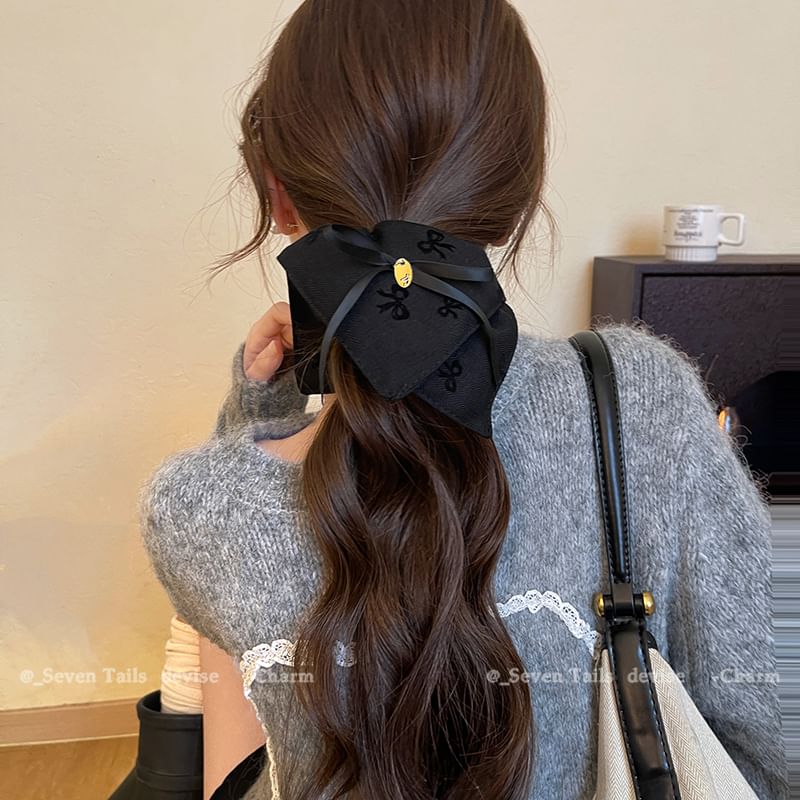 Hair Scrunchie Bow Print