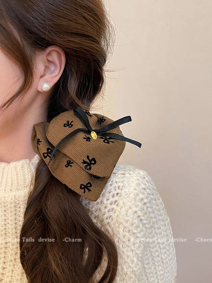 Hair Scrunchie Bow Print