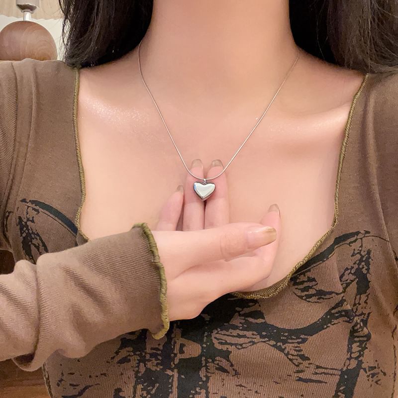 Necklace Braded Heart Layered / Set