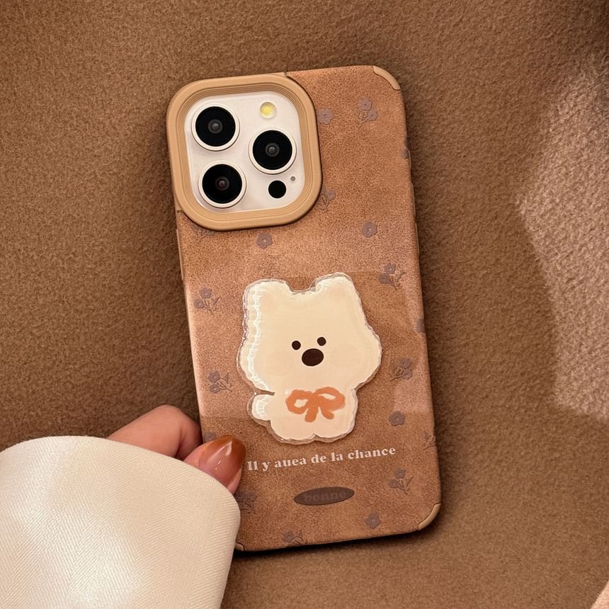 Dog Phone Case and Pom Pom Charm Options - Compatible with iPhone