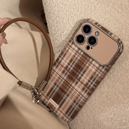 / Set Phone Strap Plaid Case
