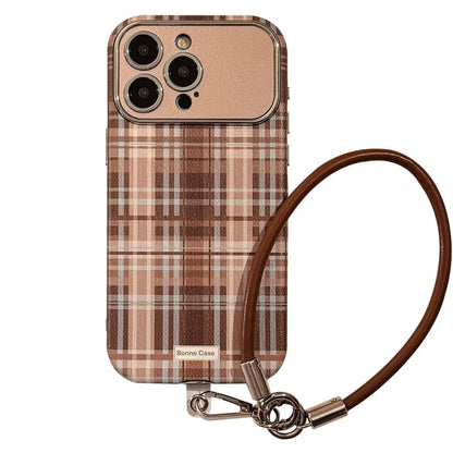 / Set Phone Strap Plaid Case