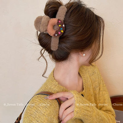 Chenille Acrylic Claw Donut Hair Clip