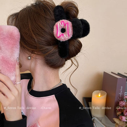 Chenille Acrylic Claw Donut Hair Clip
