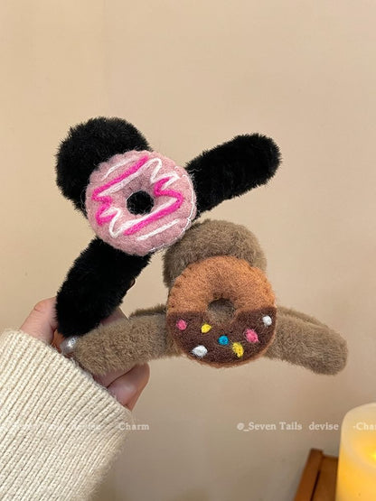 Chenille Acrylic Claw Donut Hair Clip