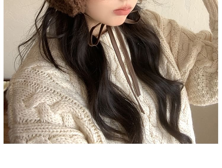 Shearling-Mütze mit Hundeohren