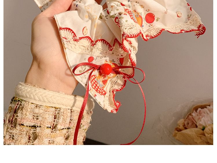 Lace Scrunchie Bow Trim