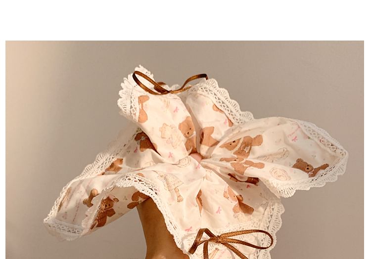 Lace Scrunchie Bow Trim