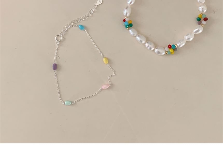 Pearl Silver Bead S925 Bracelet / Freshwater Sterling