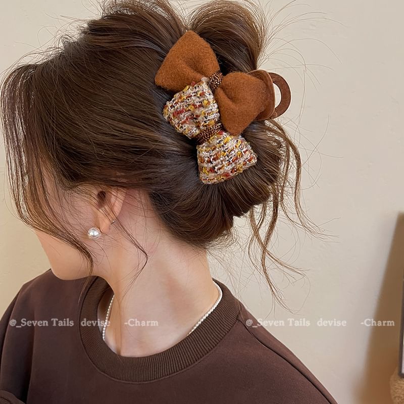 Hair Tweed Bow Claw