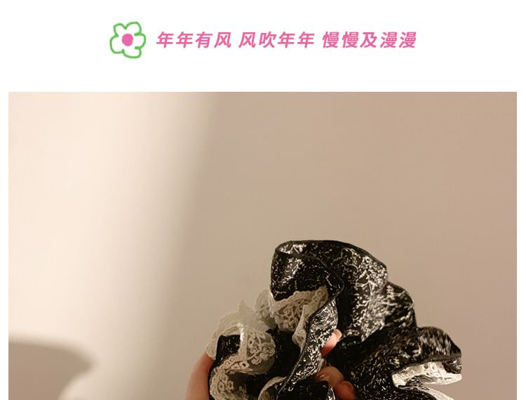 Scrunchie Floral Trim Print Lace