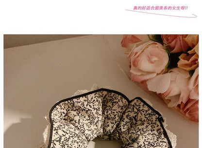 Scrunchie Floral Trim Print Lace