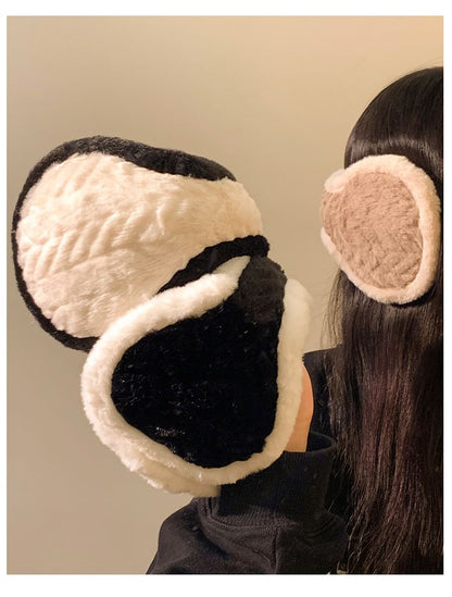 Earmuffs Trim Fluffy Contrast