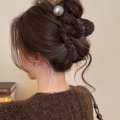 Hair Claw Yarn Pearl Faux