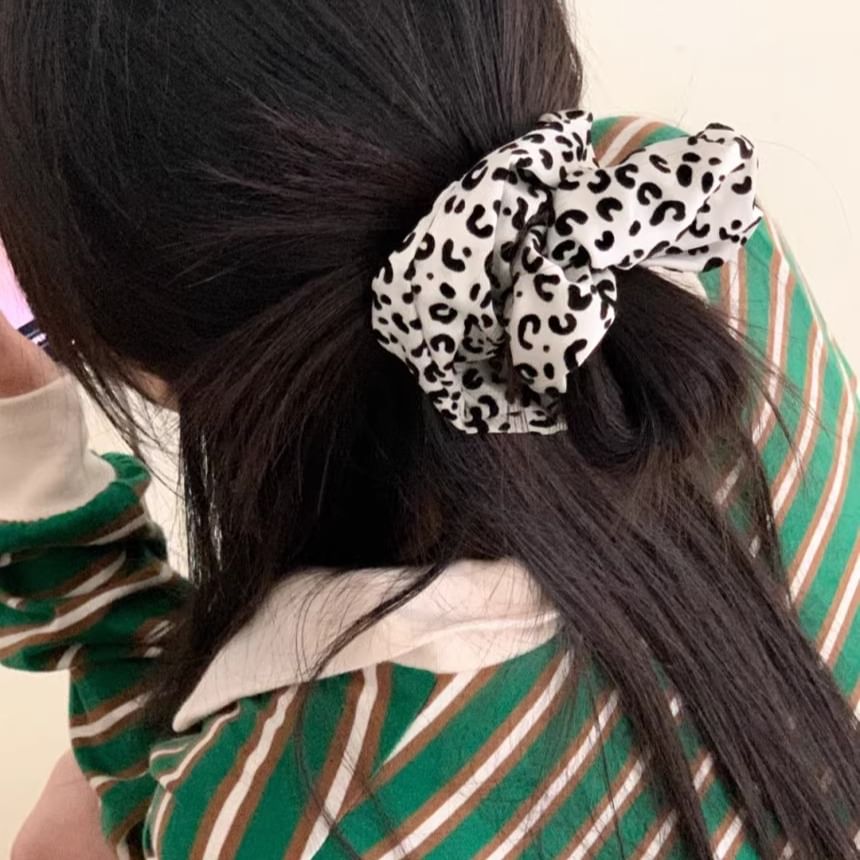 Print Scrunchie Leopard Hair