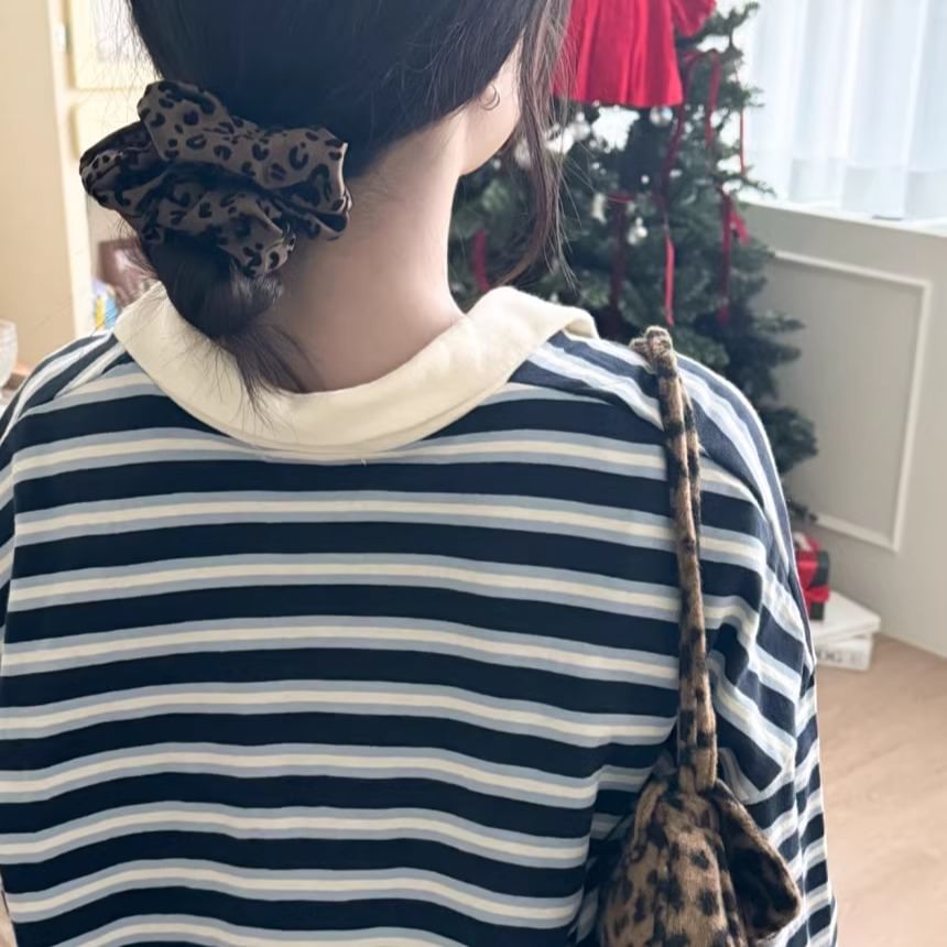 Print Scrunchie Leopard Hair