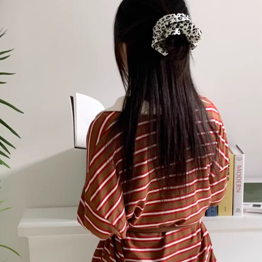 Print Scrunchie Leopard Hair