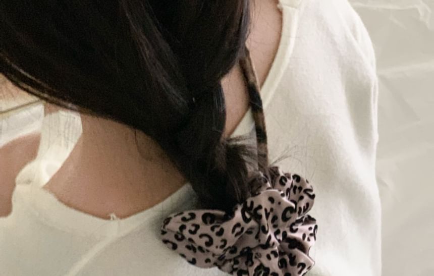 Print Scrunchie Leopard Hair