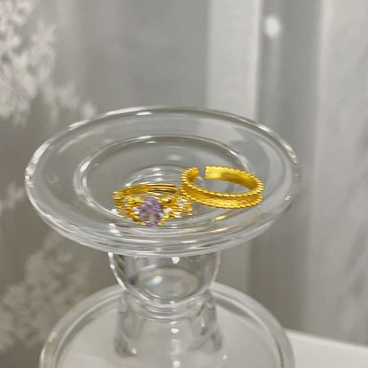 Legierungsring-Set gebürstet offen / Strass