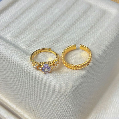 Legierungsring-Set gebürstet offen / Strass