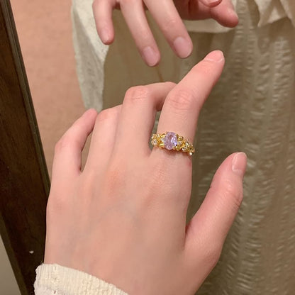 Legierungsring-Set gebürstet offen / Strass