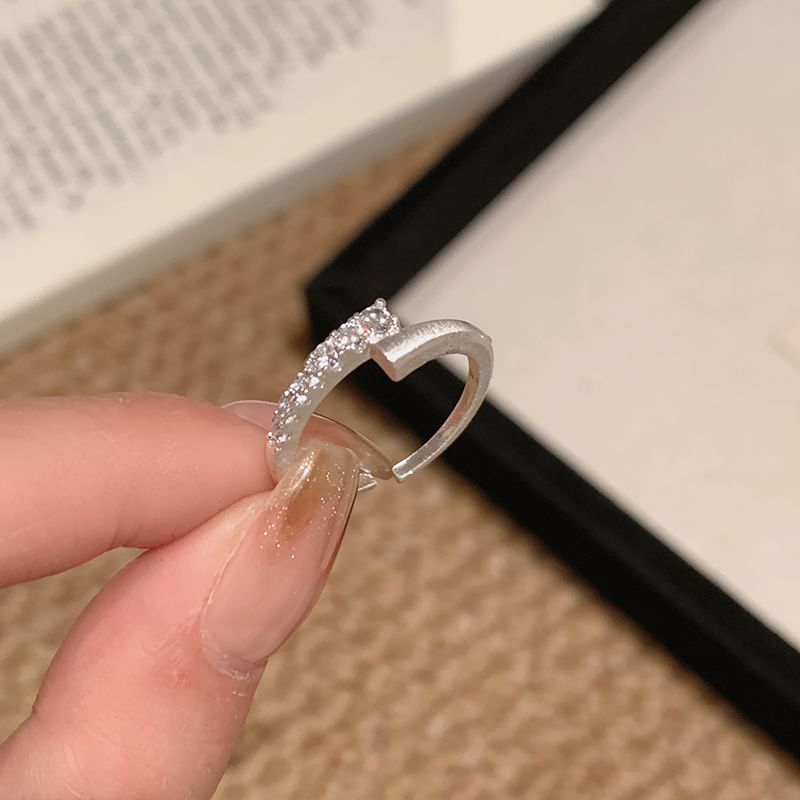 Open Alloy Rhinestone Ring Set /