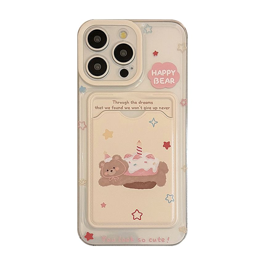 Holder Card Phone Bear Case