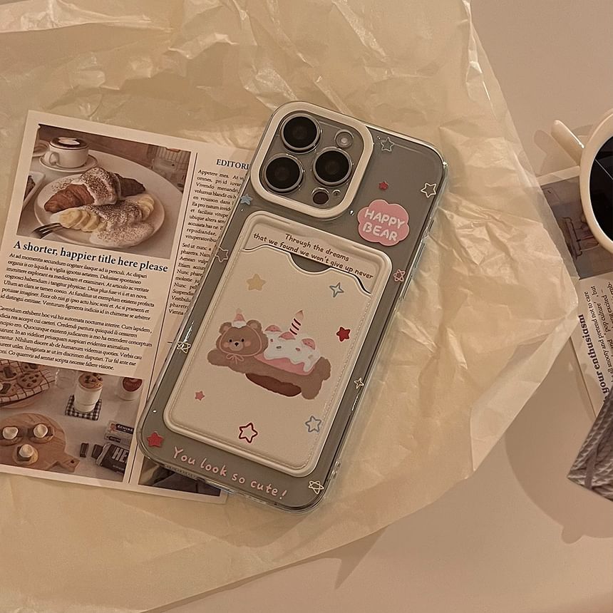 Holder Card Phone Bear Case