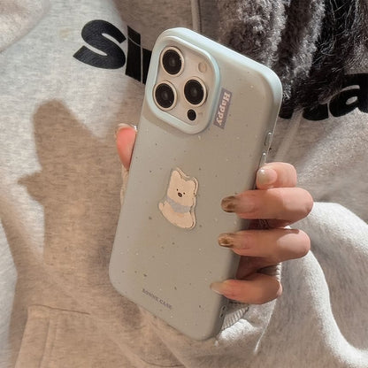 動物が飛び散ったケース付き携帯電話