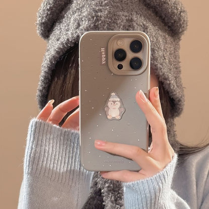 動物が飛び散ったケース付き携帯電話