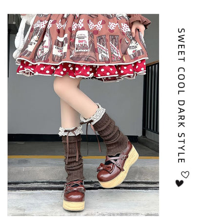 Leg Trim Accent Bow Warmers Lace