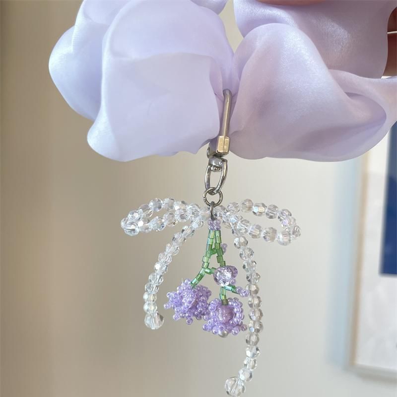 Flower Bow Charm Beaded Phone