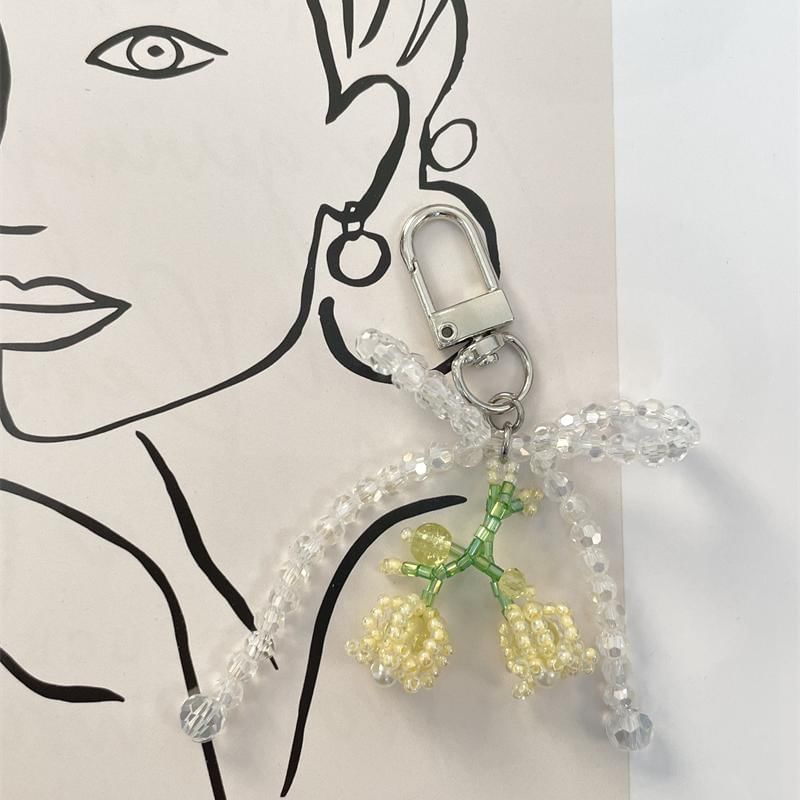 Flower Bow Charm Beaded Phone
