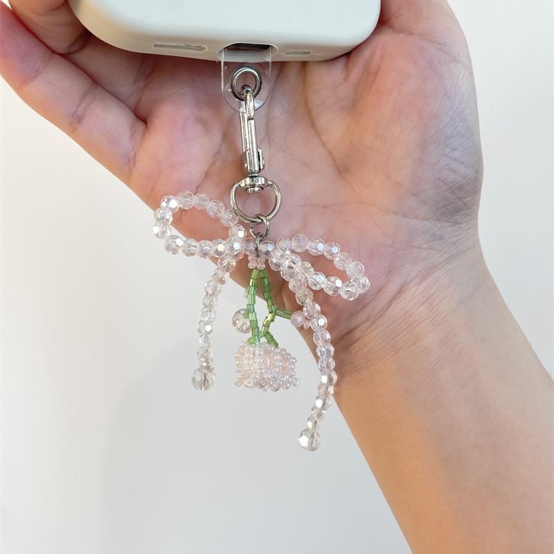 Flower Bow Charm Beaded Phone