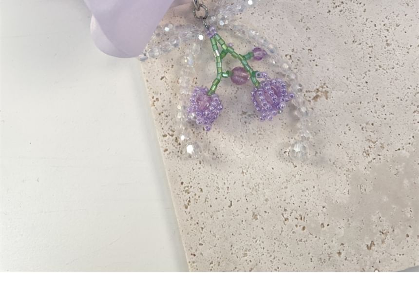 Flower Bow Charm Beaded Phone
