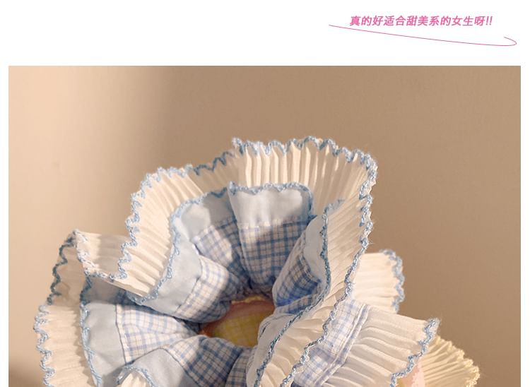 Plaid Pleated Scrunchie Panel