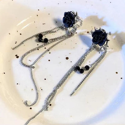 Earring Clip-On CZ Dangle Flower