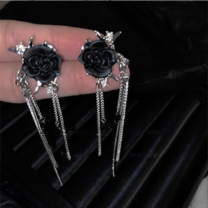 Earring Clip-On CZ Dangle Flower