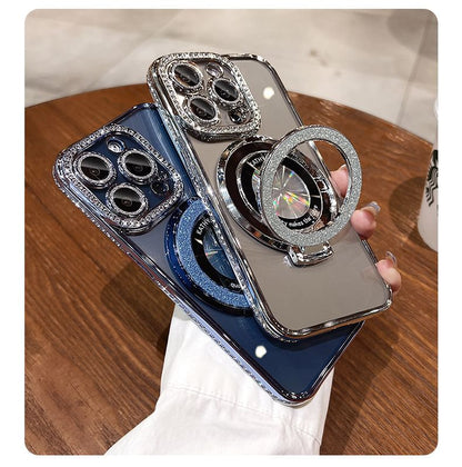 Phone Rhinestone (Compatible Magnetic Case Stand MagSafe) Transparent with