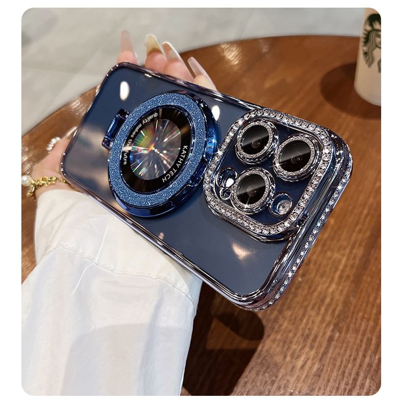 Phone Rhinestone (Compatible Magnetic Case Stand MagSafe) Transparent with