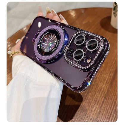 Phone Rhinestone (Compatible Magnetic Case Stand MagSafe) Transparent with