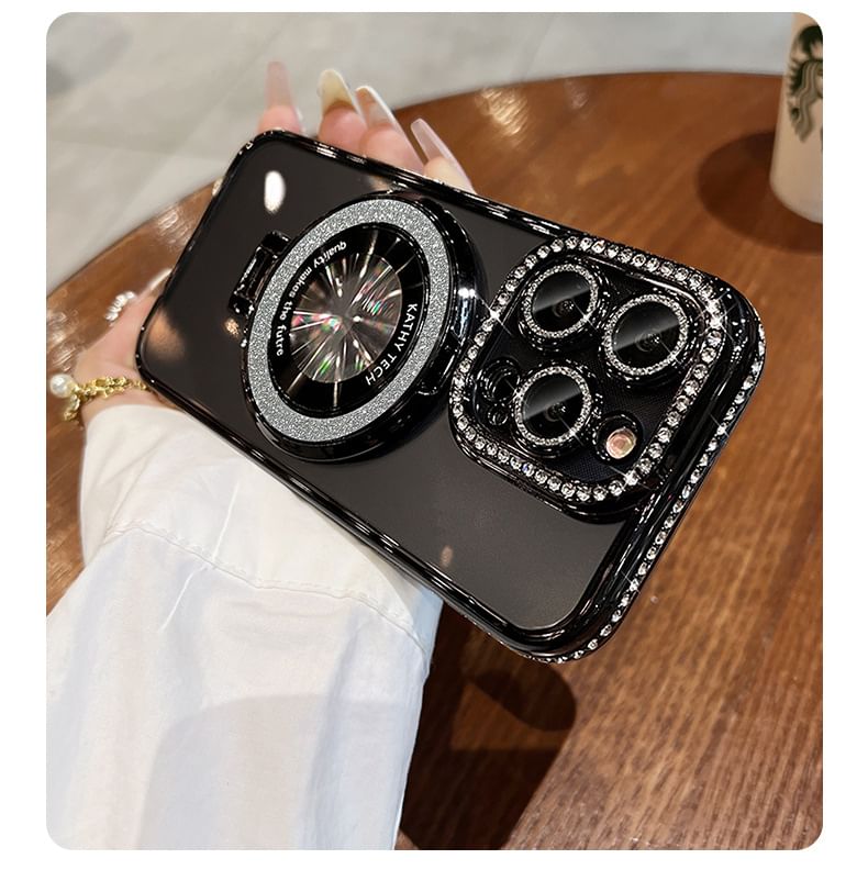 Phone Rhinestone (Compatible Magnetic Case Stand MagSafe) Transparent with