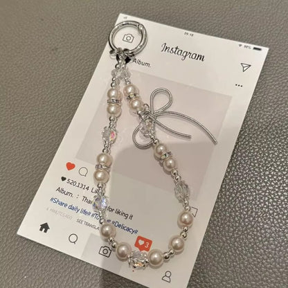 Schleifenpad mit Kunstperlen und Handy-Lanyard