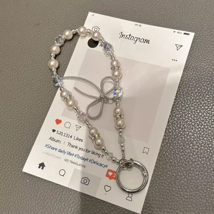 Schleifenpad mit Kunstperlen und Handy-Lanyard