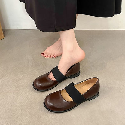 Faux Pumps Mary Jane Leather