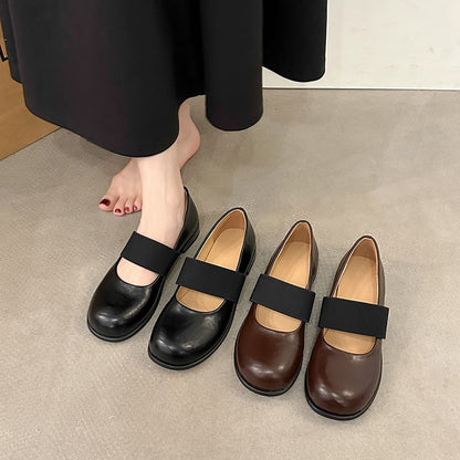 Faux Pumps Mary Jane Leather